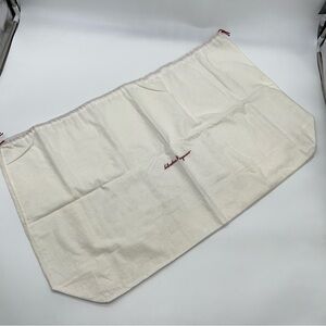 Salvatore Ferragamo Ex-Large White Cotton Flannel Dust Bag-Red Logo/Drawstring